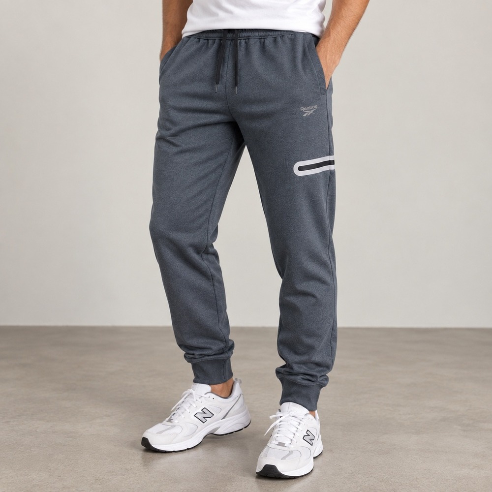 Reebok Mens Tech Fleece Jogger Sweatpants Charcoal Grey Heather Large